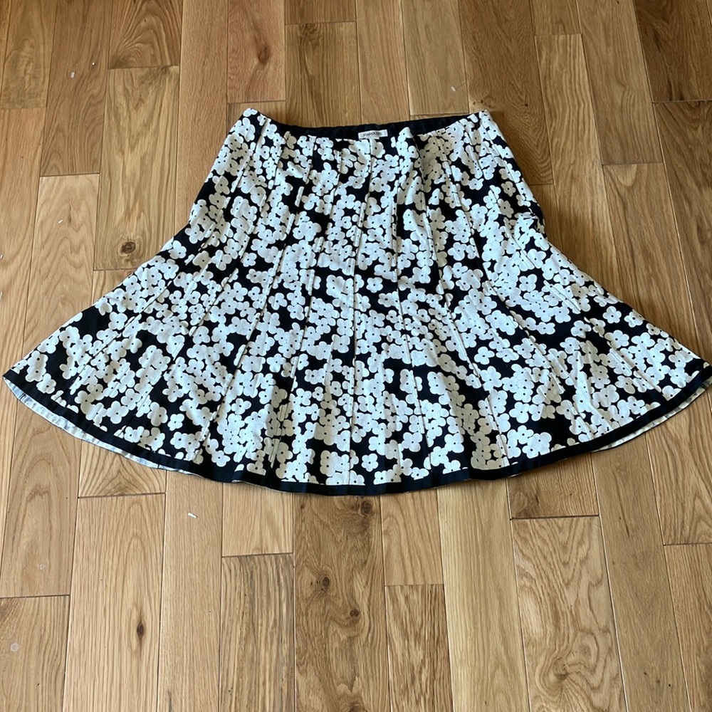 Harold's Black and White Cocktail A-Line Skirt